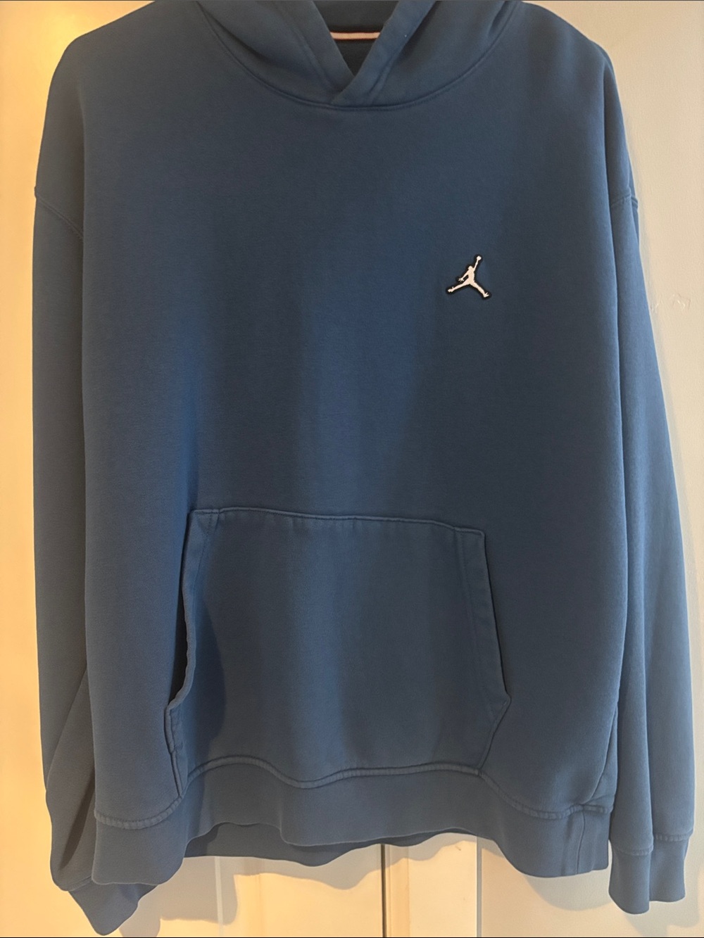 Jordan Men's Dusty Blue Pullover Hoodie with White Jumpman